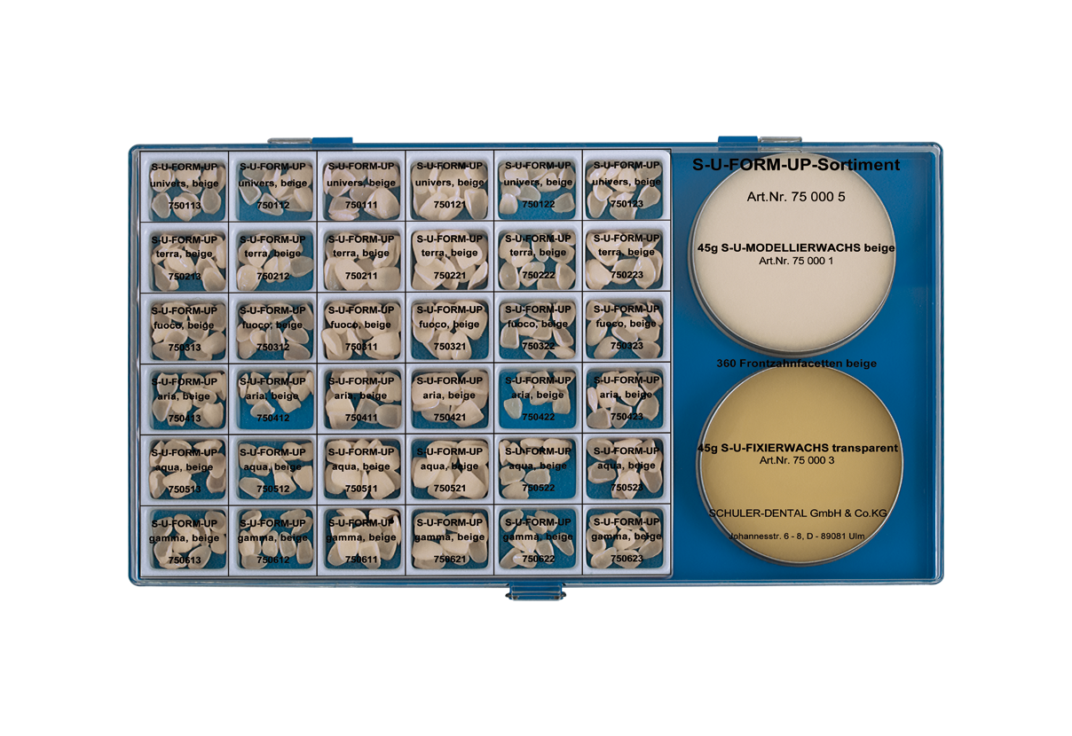 S-U-FORM-UP beige, komplettes Sortiment – Wachsveneers für wax-ups