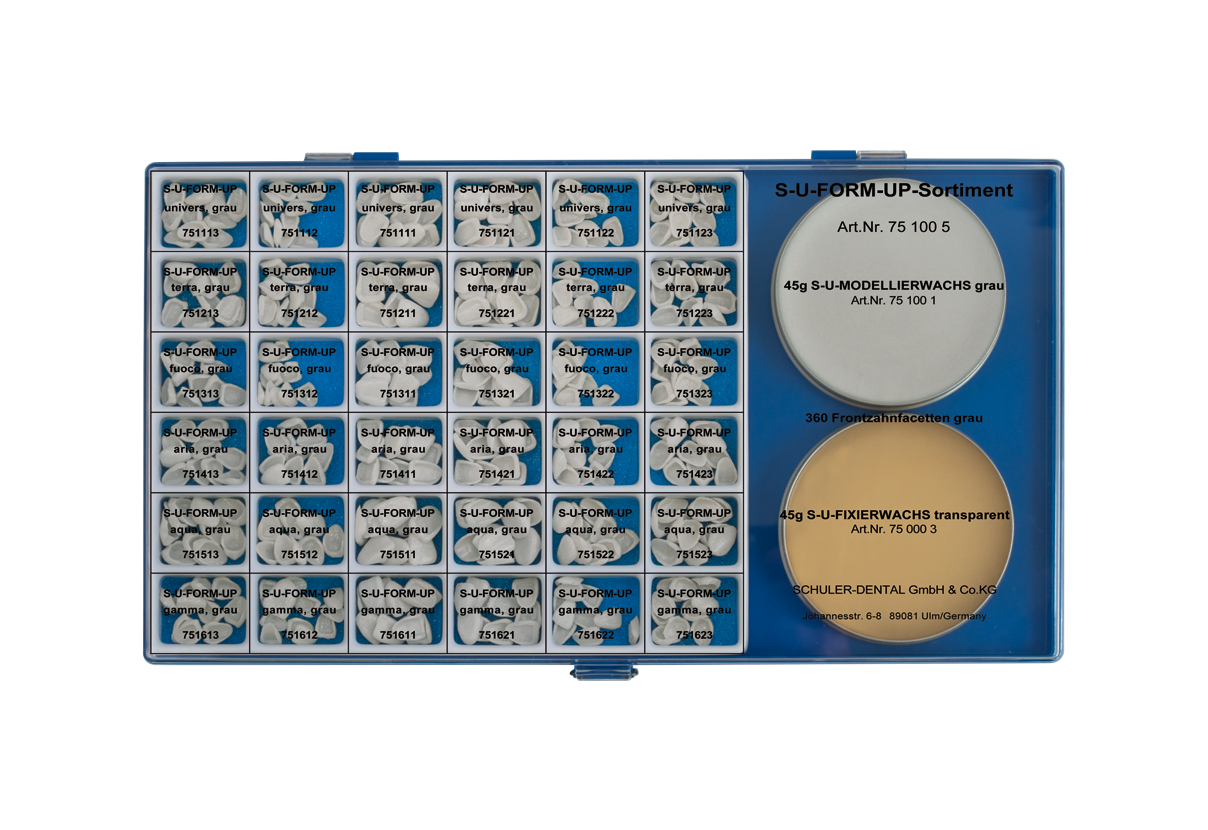 S-U-FORM-UP grau, komplettes Sortiment – Wachsveneers für wax-ups