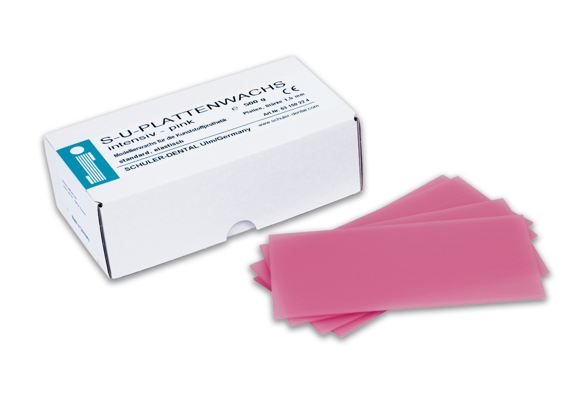 S-U-PLATTENWACHS intensiv-pink, Standard elastisch, 150 x 75 x 1,5 mm